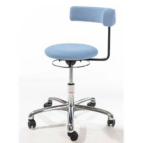 Saturn Ergonomic Stool With 360° Swivel Back-Arm Rest Blue H400 - 530mm