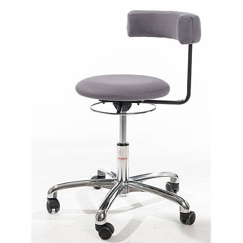 Saturn Ergonomic Stool With 360° Swivel Back-Arm Rest Grey H400 - 530mm