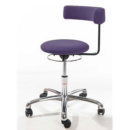 Saturn Ergonomic Stool With 360° Swivel Back-Arm Rest Purple H400 - 530mm