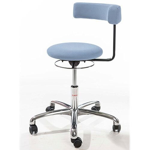 Saturn Ergonomic Stool With 360° Swivel Back-Arm Rest Blue H490 - 680mm