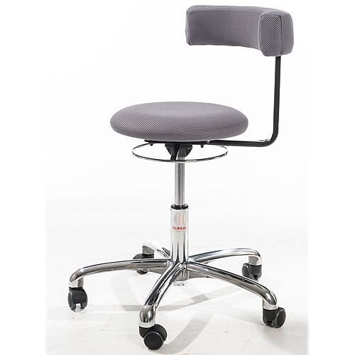 Saturn Ergonomic Stool With 360° Swivel Back-Arm Rest Grey H490 - 680mm Saturn Ergonomic Stool With 360° Swivel Back-Arm Rest Grey H490 - 680mm