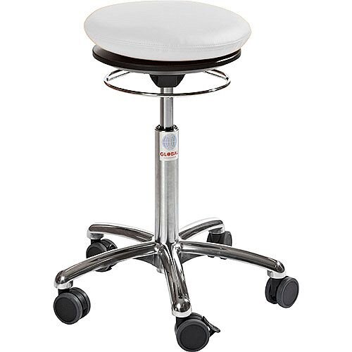Pilates Air-Seat Ergonomic Stool With White Leather Look Seat Upholstery H450 - 640mm Pilates Air-Seat Ergonomic Stool With White Leather Look Seat Upholstery H450 - 640mm