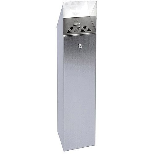 Silver Hooded Top Cigarette Ash Tower Bin 6.6 Litre Pack of 1 317468 Silver Hooded Top Cigarette Ash Tower Bin 6.6 Litre Pack of 1 317468