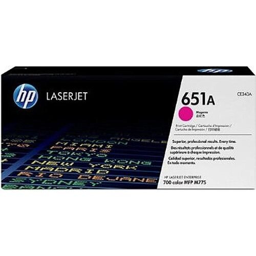 Hewlett Packard No651A Toner Cartridge Magenta CE343A Hewlett Packard No651A Toner Cartridge Magenta CE343A