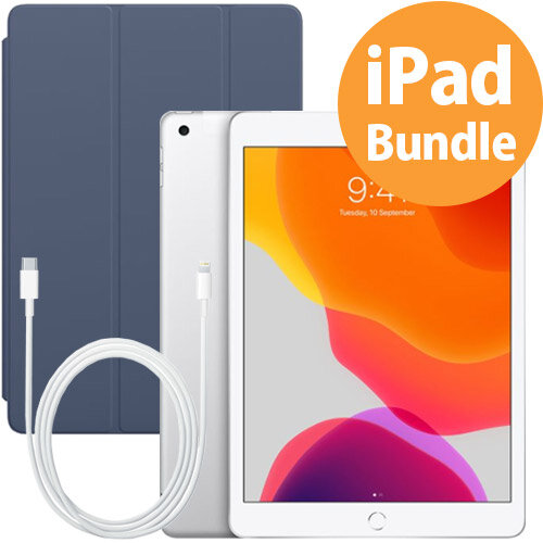 Apple 10.2-inch iPad 32GB Bundle (Protective Cover + USB-C to Lightning Cable Included)