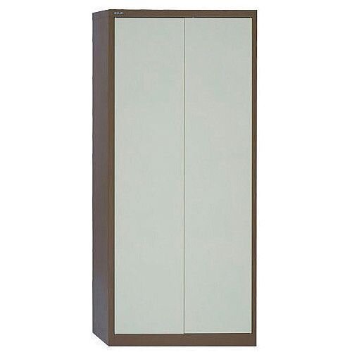 Jemini 2-Door Stationery Cupboard 914x400x1950mm 4 Shelves Coffee/Cream