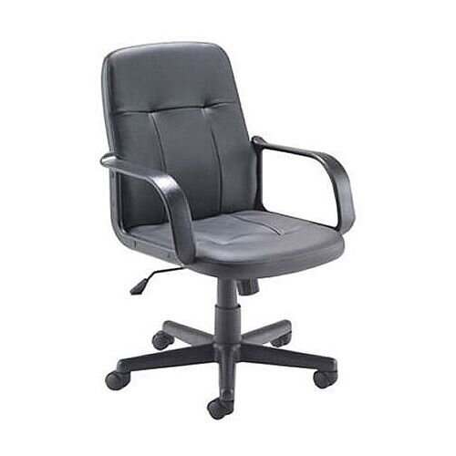 Jemini Trent Budget Black Leather-Look Executive Office Chair KF73635