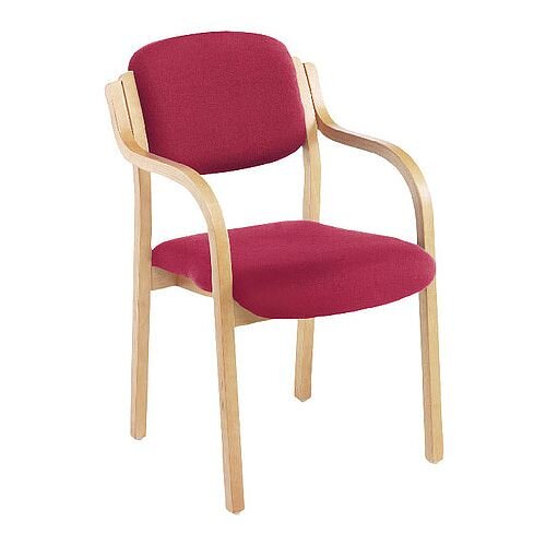 Jemini Wood Frame Reception Side Chair with Arms Claret KF03515 Jemini Wood Frame Reception Side Chair with Arms Claret KF03515