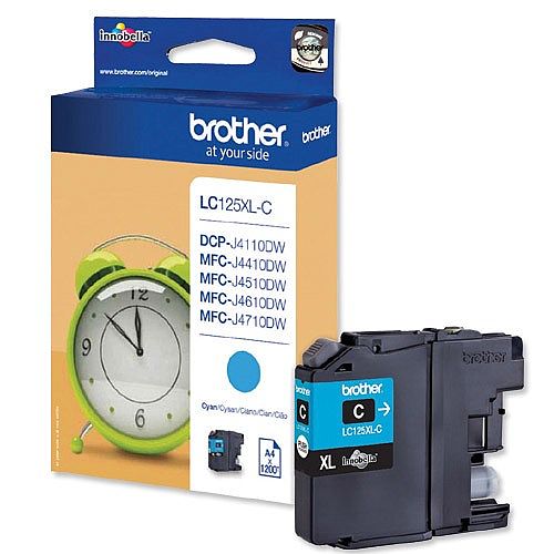 Brother LC-125XLC Cyan High Yield Inkjet Cartridge LC125XLC Brother LC-125XLC Cyan High Yield Inkjet Cartridge LC125XLC