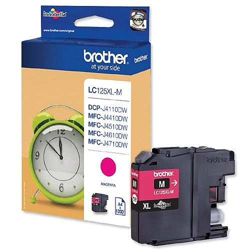 Brother LC-125XLM Magenta High Yield Inkjet Cartridge LC125XLM Brother LC-125XLM Magenta High Yield Inkjet Cartridge LC125XLM
