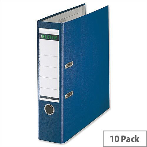 Leitz 180 Polypropylene A4 80mm Blue Lever Arch File Pack of 10