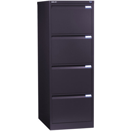 4 Drawer Steel Filing Cabinet Flush Front Graphite Bisley BS4E