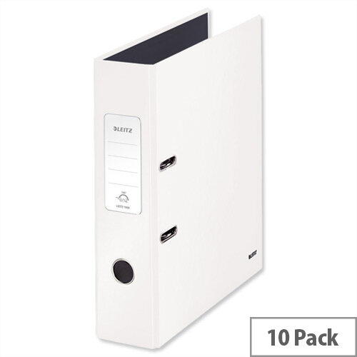 Leitz WOW Lever Arch File 80mm Spine for 600 Sheets A4 White Ref 10050001 Pack 10 Leitz WOW Lever Arch File 80mm Spine for 600 Sheets A4 White Ref 10050001 Pack 10