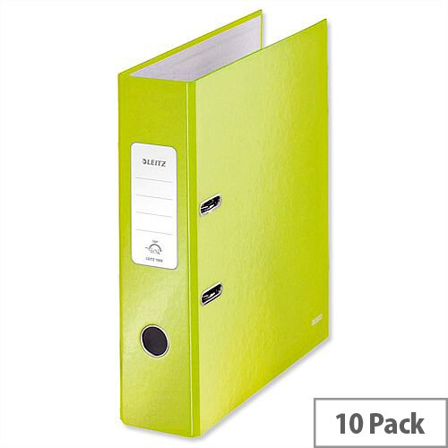 Leitz 180 Wow 80mm Metallic Green A4 Lever Arch File Pack of 10