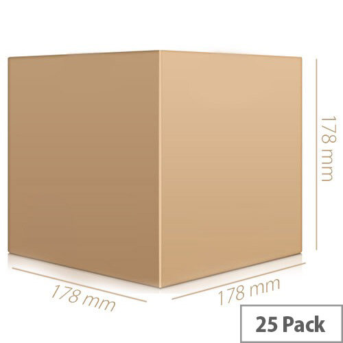 Single Wall 178x178x178mm Brown Corrugated Dispatch Packing Cardboard Boxes (Pack of 25) Single Wall 178x178x178mm Brown Corrugated Dispatch Packing Cardboard Boxes (Pack of 25)