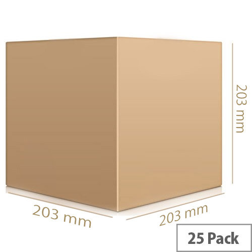 Single Wall Brown Corrugated Packing Cardboard 203x203x203mm (25 Pack) Ref SC-05 Single Wall Brown Corrugated Packing Cardboard 203x203x203mm (25 Pack) Ref SC-05