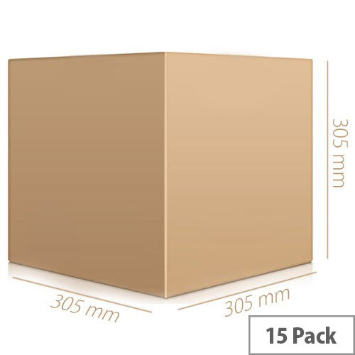 Double Wall 305x305x305mm Brown Corrugated Dispatch Packing Cardboard Boxes (Pack of 15) 