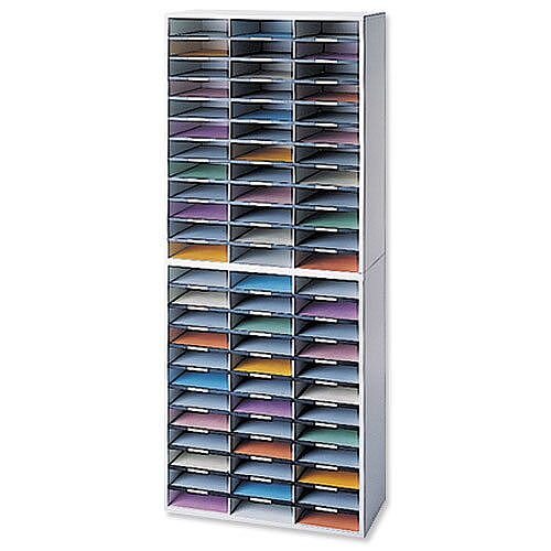 Fellowes Mailroom Sorter Literature Melamine-laminated Shell 72 Compartments