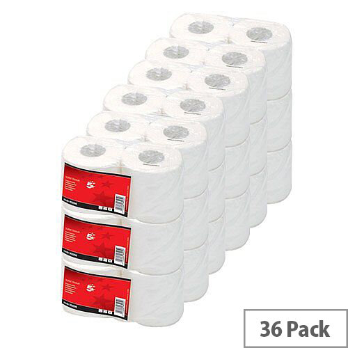 5 Star Toilet Tissue 320 Sheets per Roll Toilet Paper Rolls White Pack 36 