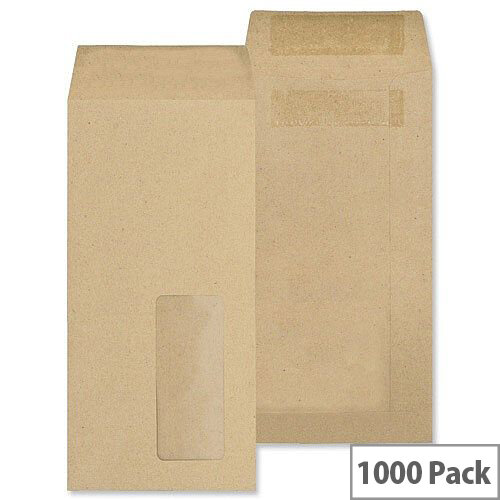 New Guardian DL Envelopes Pocket Self Seal Window Manilla 80gsm Pack of 1000