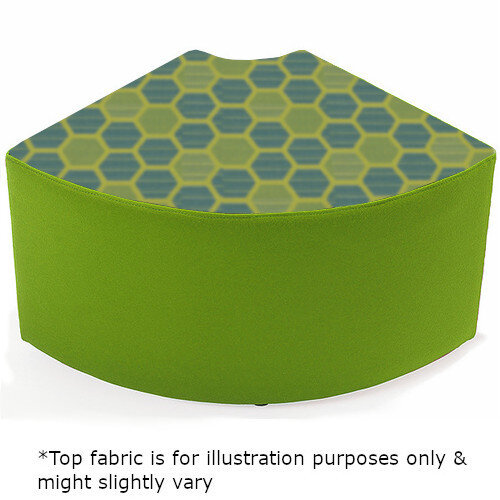 Link Quadrant Stool Green - Fully Upholstered in Durable 2 Tone Fabric, Part of LINK Modular Soft Seating Range