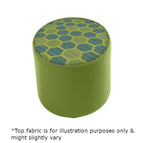 Link Radius Circular Stool Green - Fully Upholstered in Durable 2 Tone Fabric, Part of LINK Modular Soft Seating Range