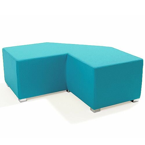 Link Tangent Right Angle Bench Blue - Fully Upholstered in Durable Fabric, Part of LINK Modular Soft Seating Range