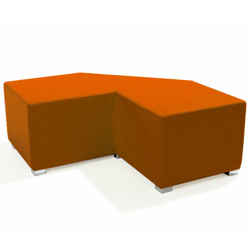 Link Tangent Right Angle Bench Orange - Fully Upholstered in Durable Fabric, Part of LINK Modular Soft Seating Range