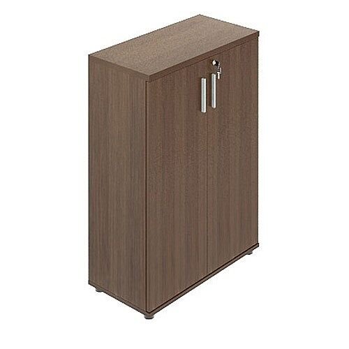 Quando Bookcase with Wood Doors 1129H x 432D x 801W 3 Levels - Chestnut