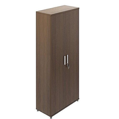 Quando Bookcase with Wood Doors 1833H x 432D x 801W 5 Levels - Chestnut