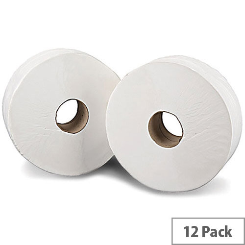 2Work Mini Jumbo 60mm Core Dispenser Dispenser Toilet Paper Rolls Refills Roll 2-Ply 200m White Pack of 12 J26200 2Work Mini Jumbo 60mm Core Dispenser Dispenser Toilet Paper Rolls Refills Roll 2-Ply 200m White Pack of 12 J26200