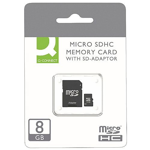 Q-Connect Micro SDHC Card 8GB Class 10 With SD Adaptor KF16011 Q-Connect Micro SDHC Card 8GB Class 10 With SD Adaptor KF16011