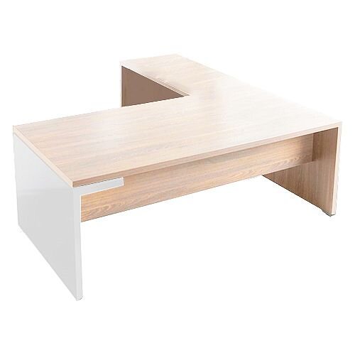 Mito Executive Desk 2000mm With Left Hand Desk Return Light Sycamore &White Mito Executive Desk 2000mm With Left Hand Desk Return Light Sycamore &White