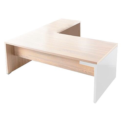 Mito Executive Desk 2000mm With Right Hand Desk Return Light Sycamore &White Mito Executive Desk 2000mm With Right Hand Desk Return Light Sycamore &White