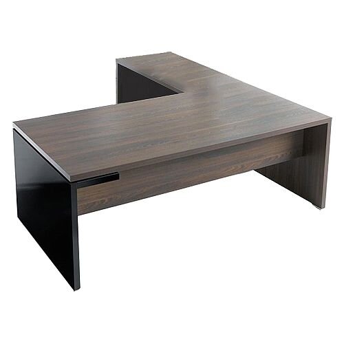 Mito Executive Desk 2000mm With Left Hand Desk Return Robinia & Black