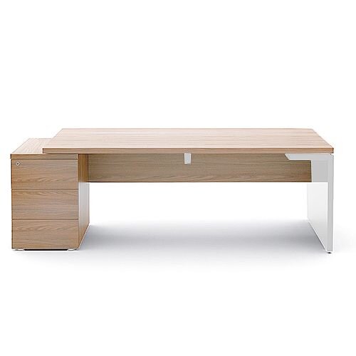 Mito Executive Desk With Left Hand Pedestal 2020mm Light Sycamore &White Mito Executive Desk With Left Hand Pedestal 2020mm Light Sycamore &White