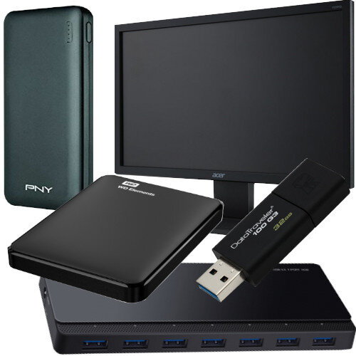 Working from Home Office Bundle Kit - Computer Monitor 21.5" Full HD, USB Stick 32 GB - USB 3.0, Fast and Portable External HDD 1TB, Power Bank 10.000 mAh, 7 USB 3.0 Ports HUB - All in One Set Working from Home Office Bundle Kit - Computer Monitor 21.5" Full HD, USB Stick 32 GB - USB 3.0, Fast and Portable External HDD 1TB, Power Bank 10.000 mAh, 7 USB 3.0 Ports HUB - All in One Set