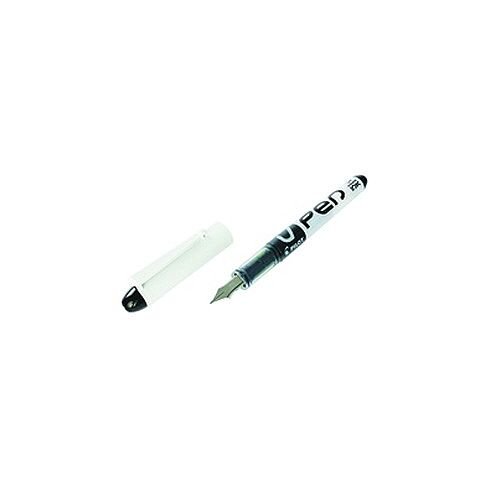 Pilot Black Ink/White Barrel VPen Disposable Fountain Pen Pack of 12 SV4W01