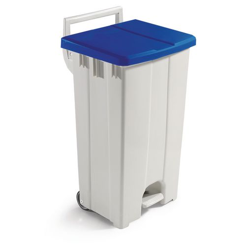 Plastic Pedal Bin with Lid 90 Litre Grey/Blue 357003 Hunt Office UK