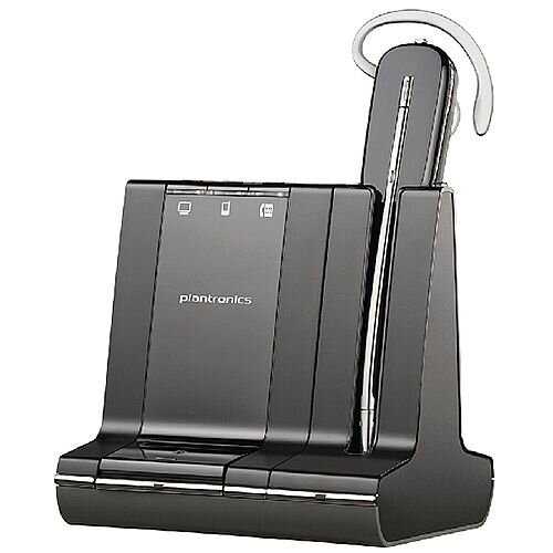 Plantronics Savi W740-M Wireless DECT Headset System 84001-12 - Wireless black mobile headset - Certified for Microsoft Skype for Business and Lync applications