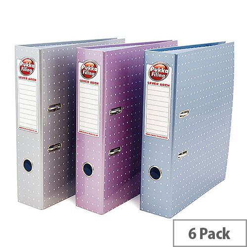 Pukka Pad 75mm Lever Arch File Metallic Silver/Purple/Blue Pack of 6 6866-MET 6866