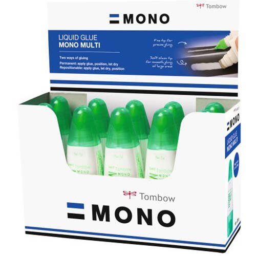 Tombow MONO Multi Liquid Glue With Two Tips White (Pack 10)