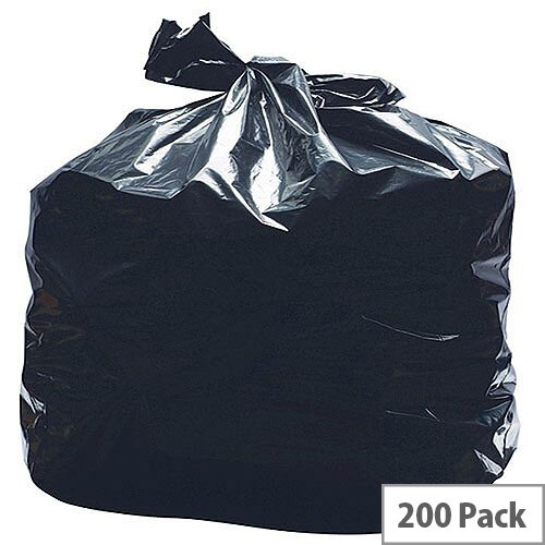 2Work Black Light Duty Refuse Sacks 90 Litres Pack of 200 KF73375 2Work Black Light Duty Refuse Sacks 90 Litres Pack of 200 KF73375