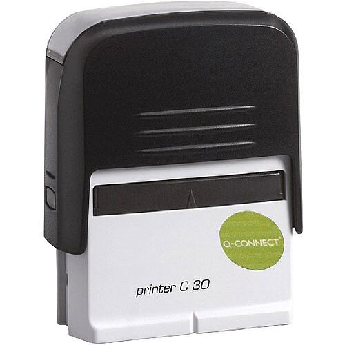 Q-Connect Voucher for Self-Inking Custom Stamp 45x16mm 5 Lines - Black - your own design with text and graphics