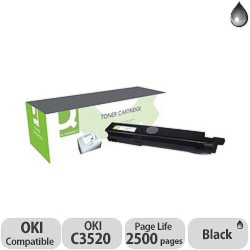 Compatible Oki C3520 Toner Cartridge Black High Yield Q Connect Compatible Oki C3520 Toner Cartridge Black High Yield Q Connect