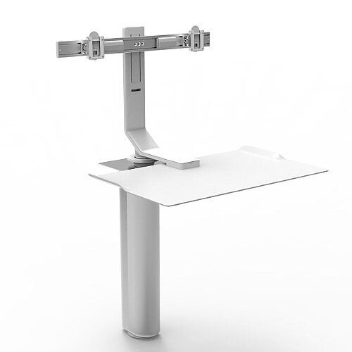 Humanscale QuickStand UNDER DESK Dual Monitor Height-Adjustable Sitting/Standing Workstation White Humanscale QuickStand UNDER DESK Dual Monitor Height-Adjustable Sitting/Standing Workstation White