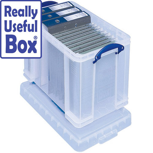 Plastic Storage Box 48 Litre Stackable Clear Really Useful