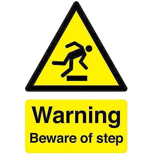Safety Sign Warning Beware Of Step A5 Self-Adhesive Vinyl