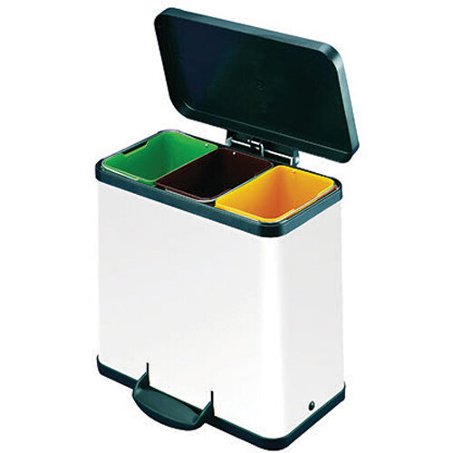 Trento Oko 3X9L Recycling Bin White 357453