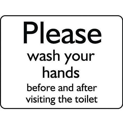Rigid PVC Plastic Information Sign Please Wash Your Hands Before And ...